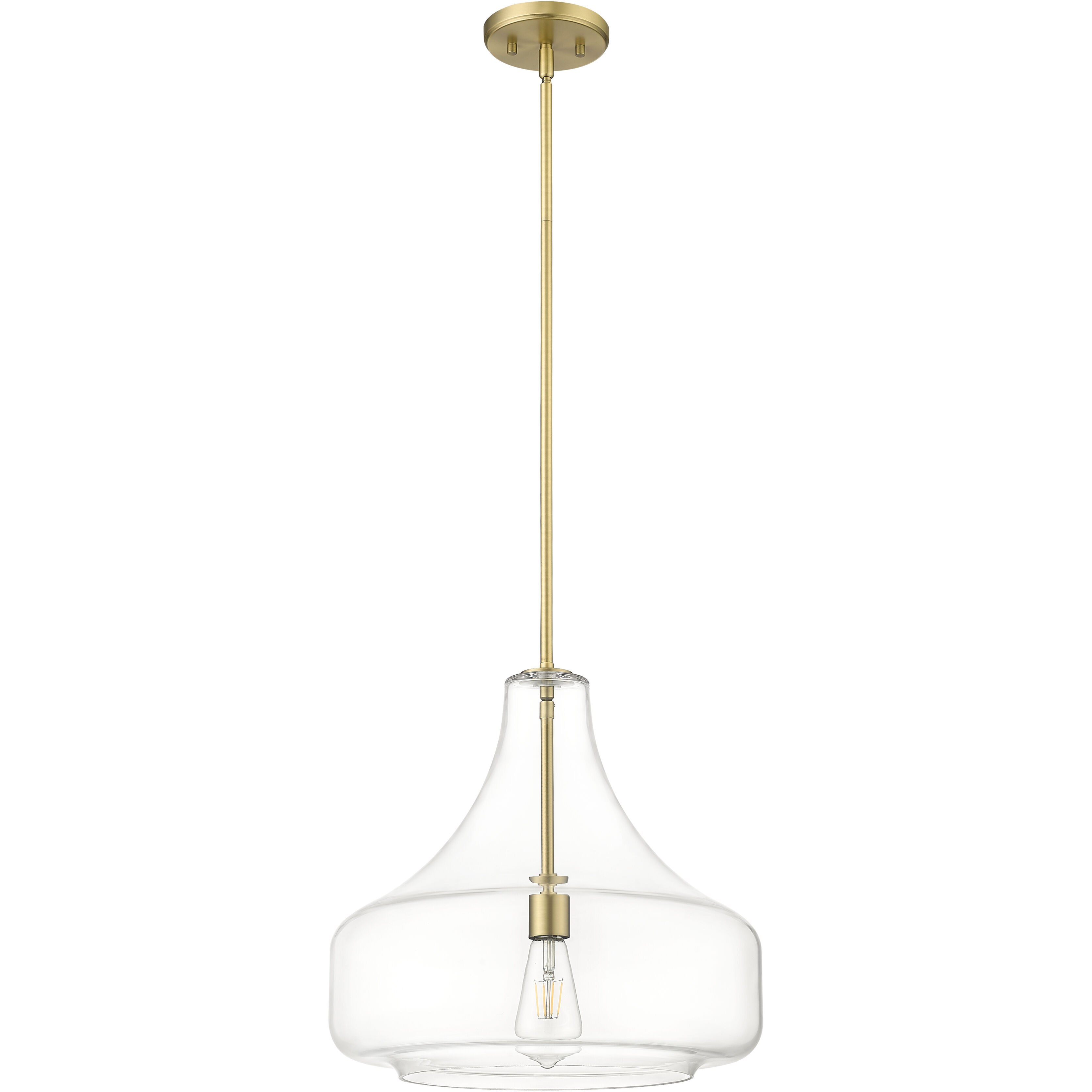 Madelynn 1 Light 16 inch Vintage Brass Pendant Ceiling Light